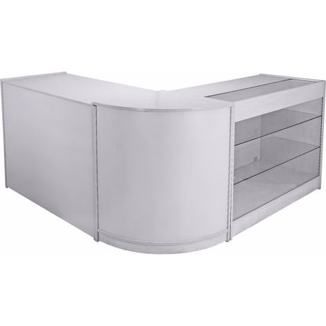 MonsterShop - Set Mars con 3 Banconi da Negozio e Reception Bianco Brillante Elegante (1/5)