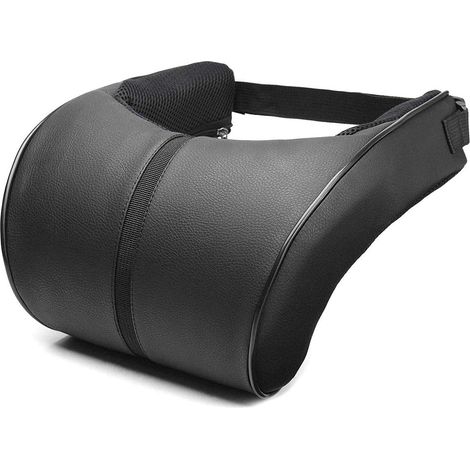 Ej.Life Auto Auto Nackenkissen, Weichheit Auto Kopfstütze Kissen Memory Foam Kissen Nackenstütze Sitz PU Leder Schwarz Kopfstütze Kissen Pad Bequem