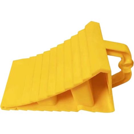 Cale de roue - 1 unité - Jaune vif - Pour camping-cars, remorques, camions - Convient à la plupart des tailles de pneus (1/5)