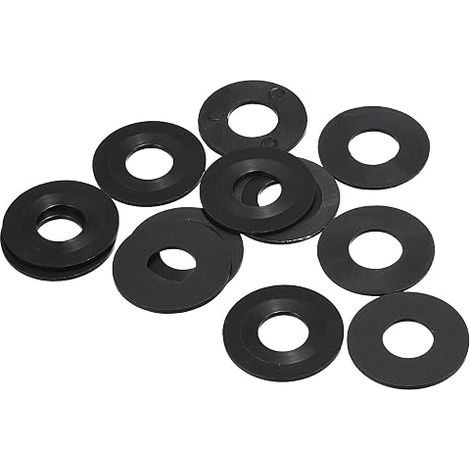 Rondelle plate Nylon M12, 12 pièces 12 mm ID 30 mm OD Étanchéité Entretoise Bague Joint pour Tuyau d'eau Boulon Fixation Noir (1/5)