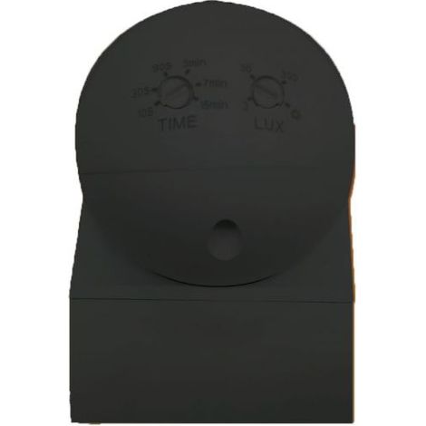 Garza Power - Detector de Movimiento Infrarrojos Mini de Pared, uso Exterior, ángulo de Detección 180º, Negro (1/2)
