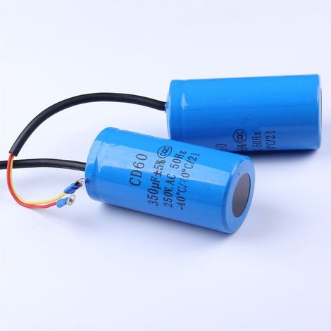 Condensateur de démarrage CD60 série 250 V 350 µF pour moteurs et compresseurs d'air - Condensateur d'excellente qualité (1/5)
