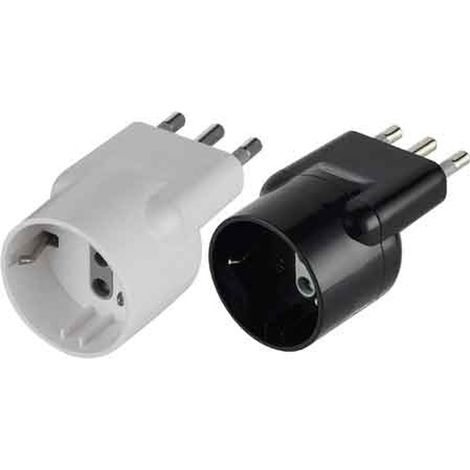 adaptateur offset shuko 16a 2p+t - prise 10a 2p+t - col. noir