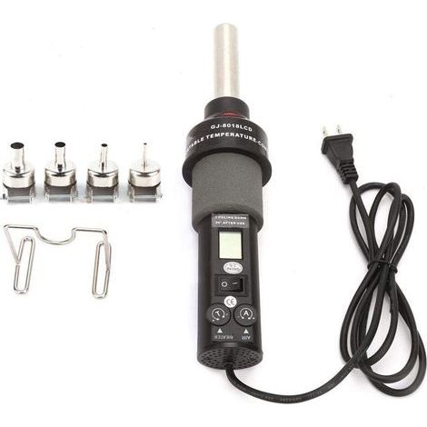 Pistolet à air chaud électronique 450W LCD réglable pour soudure et dessoudrage station SMD BGA, prise US 110V (1/5)