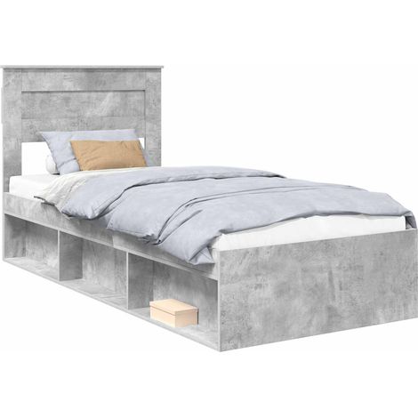 Bed Frame Concerte Grey 75 x 190 cm Solid Pine Wood vidaXL (1/5)