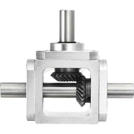 Engrenage conique en aluminium 1:1, 20 dents, double arbre de sortie, pour transmission à angle droit 90°, usage industriel et mécanique. (1/5)