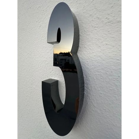 Numéro résidentiel, Acier inoxydable Monaco 20 cm 3d A (1/5)