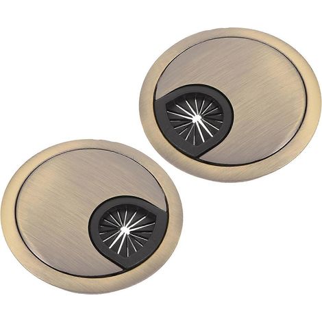 Lot de 2 passe-câbles de bureau, passe-câbles de 60 mm, organisateur de câbles, cache-trou de porte de bureau-7x7cm