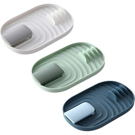 3Pcs Porte-Cuillère pour Cuisinière Porte-Spatule Support de Cuillère Suspendue Résistant à La Chaleur avec Coussinet D\\'égouttement Repose-Ustensiles de Cuisine pour Cuillères-Couleur aléatoire-Fei (1/5)