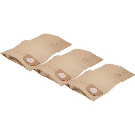 vhbw 30x sacs compatible avec Parkside (Lidl) PNTS1400/B1, PNTS1500, PNTS 30/4, PNTS 30/5, PNTS 30/6 S aspirateur - papier, marron