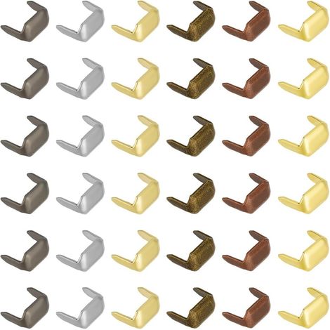 180 pièce de 6 agrafes en Cuir Assorties de Couleurs Différentes Attaches de Ceinture Rectangulaires en Laiton Rivets à Griffes de Rechange Boucles de Maintien pour la Réparation de (1/5)