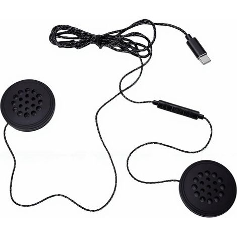 Casque de Moto, écouteurs Filaires avec Câble de 1,2 M, Microphone de Contrôle Mains Libres et Son Stéréo, pour la Musique de Conduite de Moto (1/5)