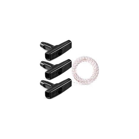 Corde de Démarreur à Rappel 10 Mètres 3,0 mm Corde de Traction avec 3 Pièces Poignée de Démarrage pour Pièces de Tondeuse à Gazon Tondeuse à Tronçonneuse Brosse à Bordure Moteur de Coupe (1/5)