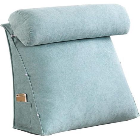 Chevet grand dossier triangle coussin canapé taille coussin bureau dos coussin lit cou coussin oreiller, lac bleu (1/4)