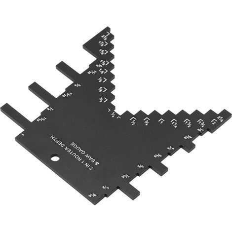 Jauge de profondeur de marche 2 en 1 en alliage d'aluminium avec marquages laser précis pour scie circulaire et défonceuse, noire
