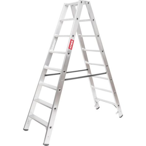 STIER Escabeau Premium 2x8 marches accès double face