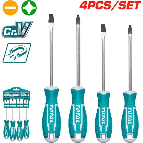 SET CACCIAVITI 4pz TAGLIO E CROCE GIRAVITI PROFESSIONALI TOTAL (1/5)