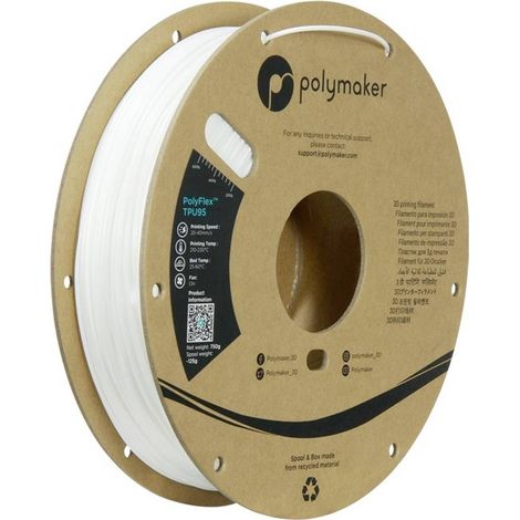 [NEUWERTIG] B-Ware Polymaker Filament PolyFlex TPU-95A flexibel 1,75mm 750g weiß 3D-Druckmaterial (1/2)