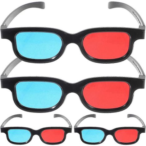 Lot de 4 paires de lunettes 3D en plastique, lunettes universelles pour films, compatibles avec projecteurs TV, de bonne qualité. (1/5)