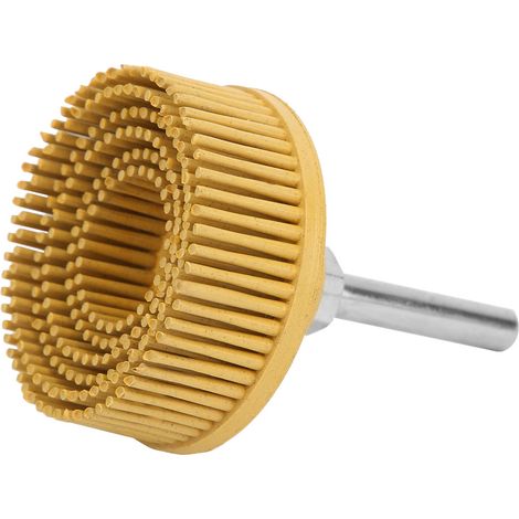 Disque à poils de 5 cm (2 pouces) en caoutchouc émeri, brosse abrasive, meule de polissage pour l'élimination des bavures et de la rouille, jaune