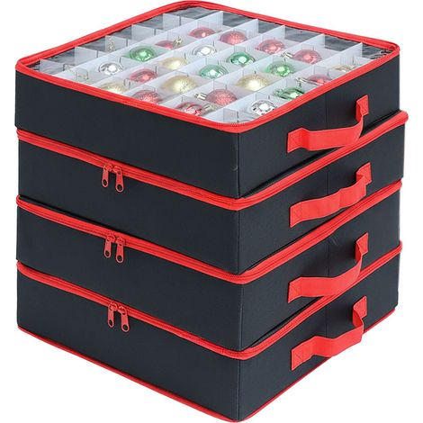 Christmas Bauble Storage Boxes, 4-Pack, 64 Capacity (1/5)