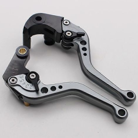 Applicable aux BMW Motorrad S1000R 2015-2019 : poignée de frein, poignée d'embrayage et levier de klaxon modifiés (couleur titane avec tige courte). (1/5)