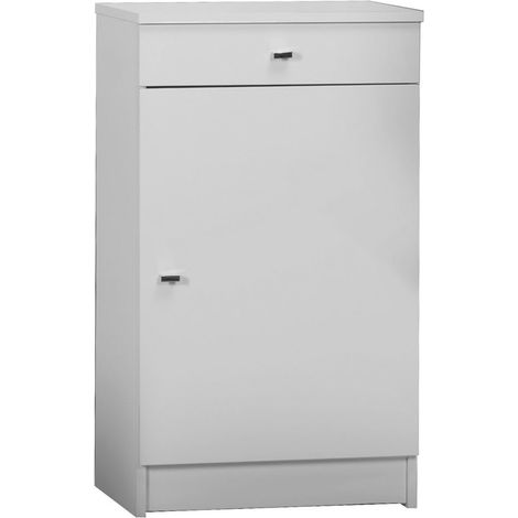 Mobile Bagno in Legno Laccato con 1 Anta + 1 Cassetto 46x34xh80 cm Bianco - A2220BL