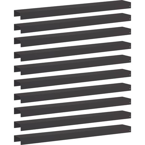 vidaXL Garden Cover Profile 10 pcs 100 x 15 x 5 cm Steel Black (1/5)