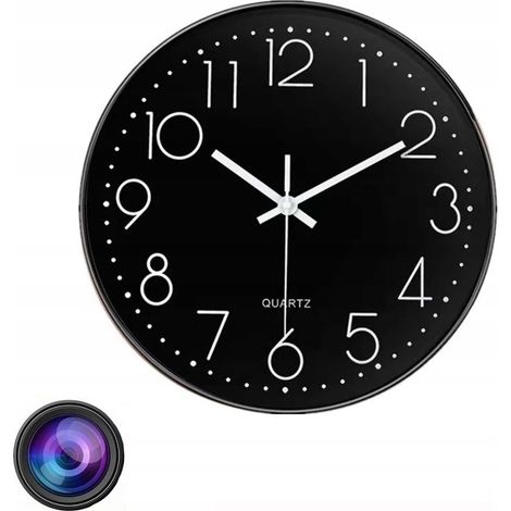 Orologio da parete Full HD, mini telecamera spia, Wi-Fi, Full HD