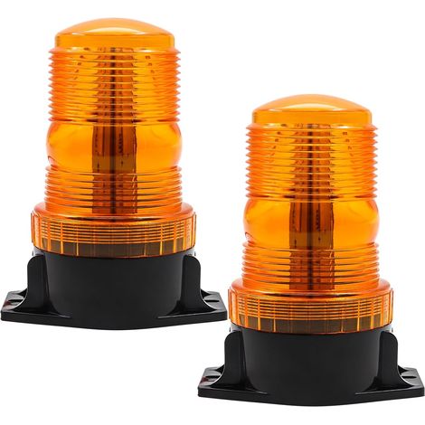 Gyrophare LED,15W Lumière Stroboscopique D'urgence Attention Signalement lumières 12V 24V Feu Urgence Strobe pour Camion Chasse-Neige Dépanneuse Élévateur (2, Jaune) (1/5)