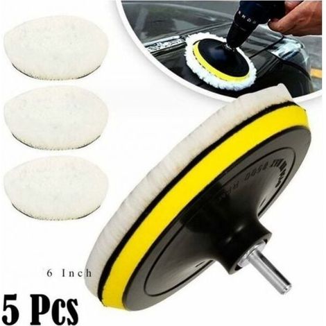 5-Piece 150mm Polishing Kit – Thick Wool Pads for Car Polishing – M14 Adapter – Smooth and Glossy Finish (1/5)