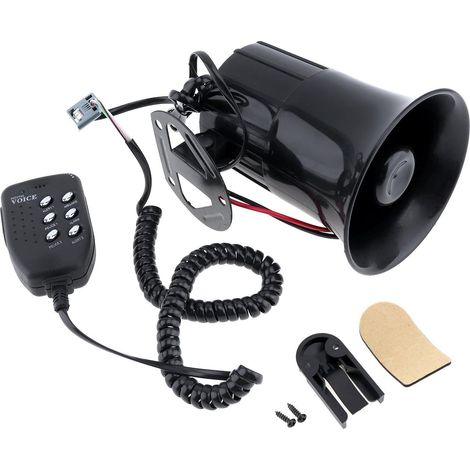 Mégaphone de Voiture, Corne Modifiée 12V 500W 120db 6 Sons D'avertissement Sonore Tweeter Haut-parleur D'avertissement Adapté pour Camion de Lutte contre les Incendies de Voiture (1/5)