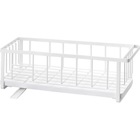 YAMAZAKI 5068 TOWER Wire Dish Drainer Slim, white, Steel/ABS Resin/Polypropylene/Silicone, 57.5 x 16 x 18.5 cm (1/5)