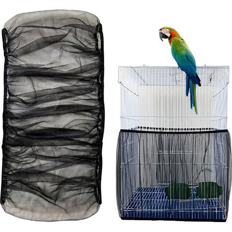 Housse de protection anti-projections pour cage à oiseaux, filet ajustable et respirant, universel pour volières (1/5)