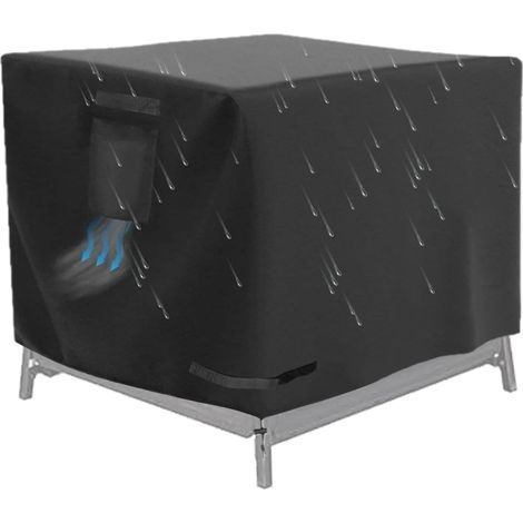 Housse de brasero carrée portable de 76,2 cm - Coupe-vent, imperméable et robuste - Pour terrasse, porche, camping, intérieur ou extérieur