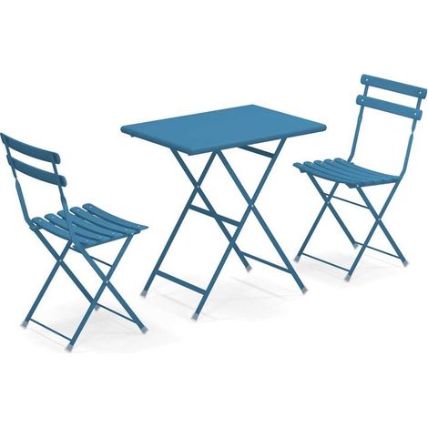 EMU Arc En Ciel Set 2 Sedie Pieghevoli 1 Tavolo Pieghevole Blu Raggrinzato 7470/C (1/5)