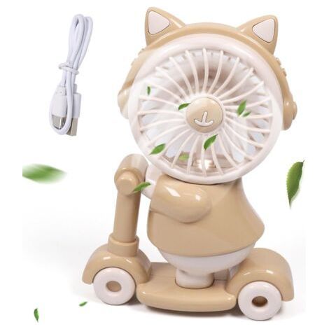 Kleiner, tragbarer Mini-Handventilator mit USB-Ladefunktion, Anspitzerfunktion, 2 Geschwindigkeitsstufen, geräuscharm, ideal für Reisen, Büro und Outdoor-Aktivitäten (1/5)