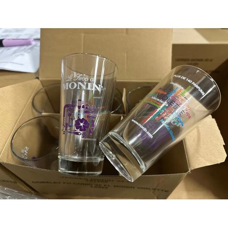 Lot de 6 verres Monin - 35 cl - Modèle Violette - Neufs