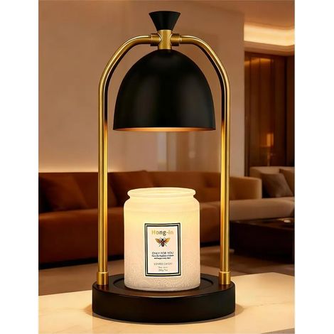 Chauffe-bougie avec minuterie et variateur, décoration intérieure, cadeau de pendaison de crémaillère, convient aux bougies ou aux bocaux. (1/5)