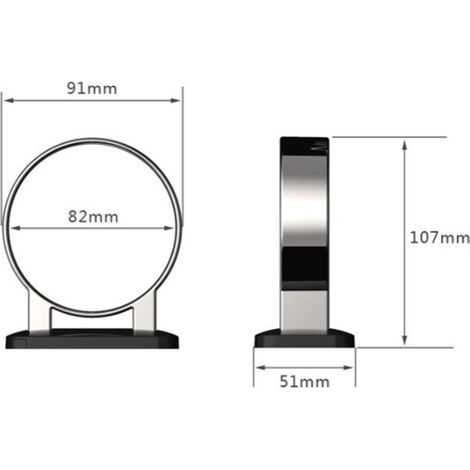 Supporto per asciugacapelli - Montaggio universale a parete - ABS nero - Non richiede foratura - 107 x 91 x 51 mm - Accessori per il bagno (1/3)