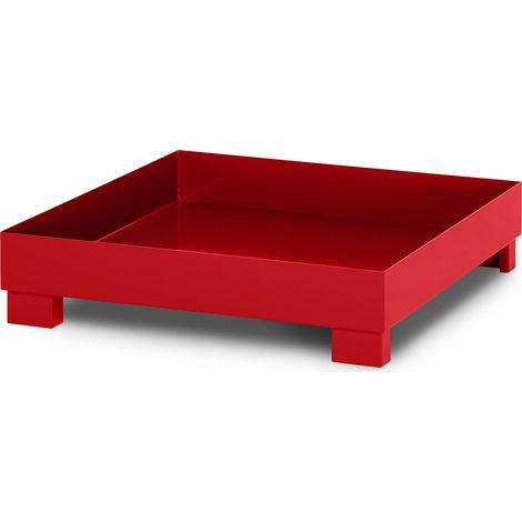 RR Industrietechnik Auffangwanne aus Stahl für 4x 200 Liter Fass ohne Gitterrost RAL 3000 feuerrot