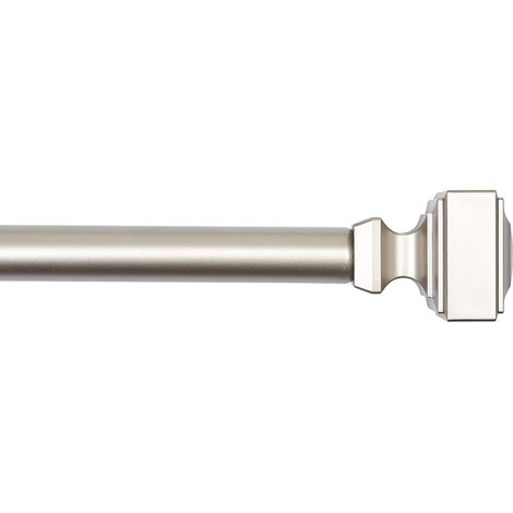 1 - Tringle à rideau - Embout carré - Extensible 183x366 cm - Support lourd - Finition nickel - Pour salon et chambre (1/5)