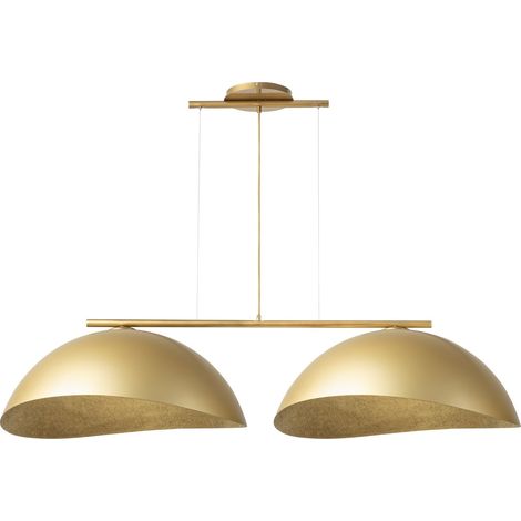 Lampada a sospensione oro doppia cupola 141cm 2xE27 (1/2)