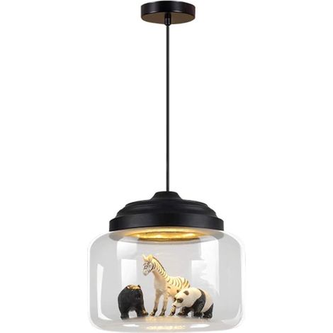 Suspension Luminaire de Bande Dessinée, Luminaire Lampe Suspendue en Verre Animale Créative D'enfants, Lampe de Plafond Décorative (1/5)