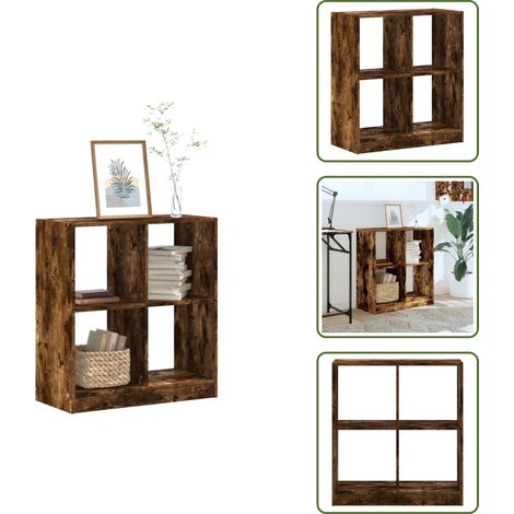 Estantería para oficina - vidaXL Estantería de madera de ingeniería roble ahumado 68,5x32x75 cm - Estantería para casa