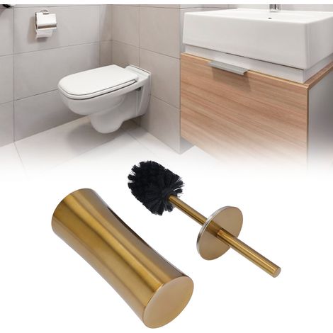 Brosse de sol WC en acier inoxydable, brosse de nettoyage de salle de bain amincissante, ensemble de brosses WC dorées (1/5)