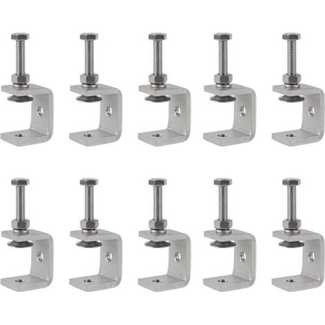 10 Pcs Serre-Joints en C Acier Inox 30MM Support de Fixation en C Robustes Pince de Fixation Super C Pinces en C 0-25mm Réglable Ouvertures de Mâchoire pour Travaux du Bois Soudage Menuiserie