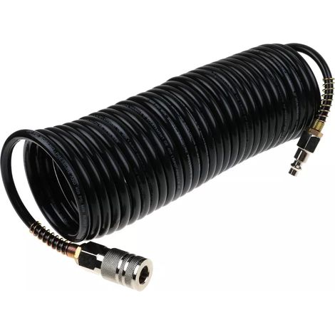 1 Tuyau de compresseur à ressort, 25 pi, 1/4 NPT, caoutchouc résistant huile, pour atelier, automobile (1/5)