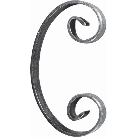 Deco Fer Forge – Volute en C fer forgé à souder – Hauteur 140mm – Largeur 70mm – Section 16x4mm pour ferronnerie décorative