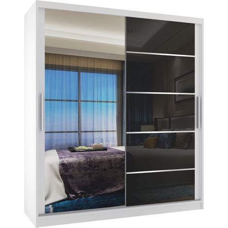 Schiebeschrank Belini 133 cm Mit Schubladen mit Spiegel grau anthrazit graphit Hersteller (1/3)